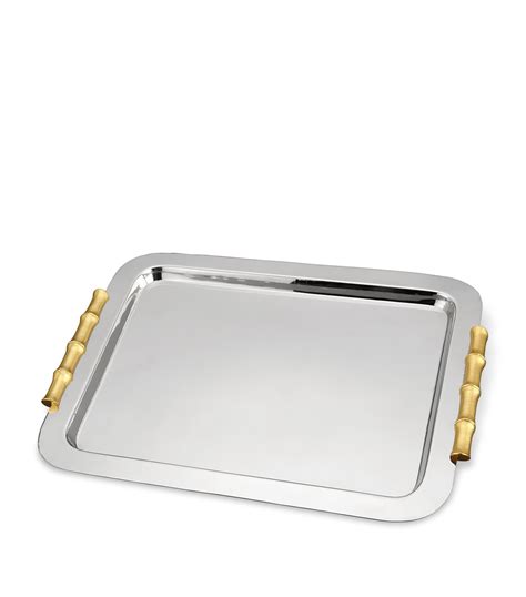 L'Objet metallic Bambou Butler Tray (56cm x 42cm) 